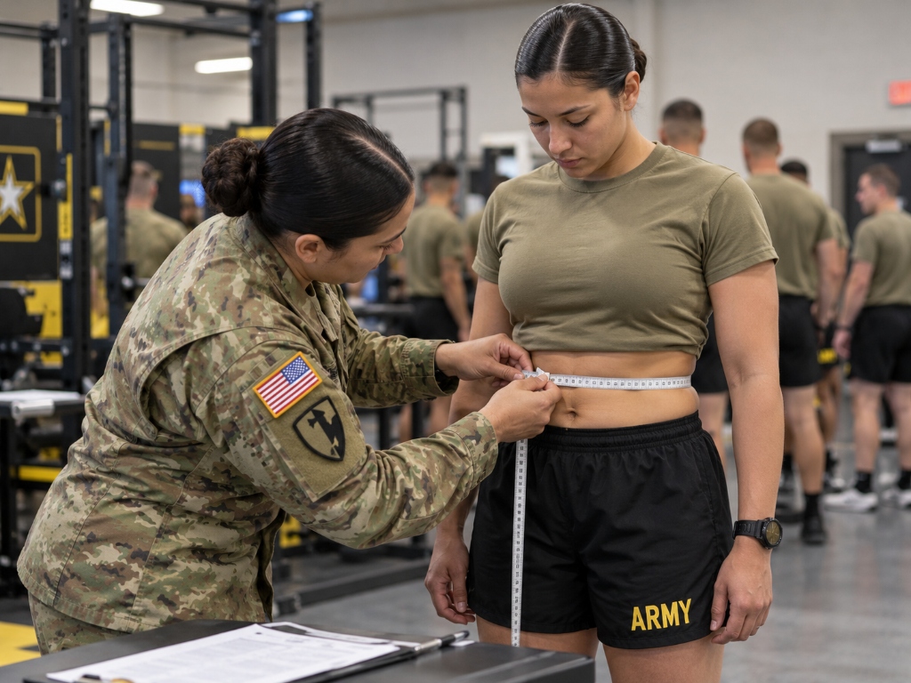 Army waist to height ratio calculator screening procedure at the navel